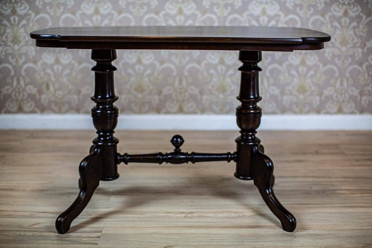 19th Century European Eclectic Walnut Living Room Table in Black, 1890s