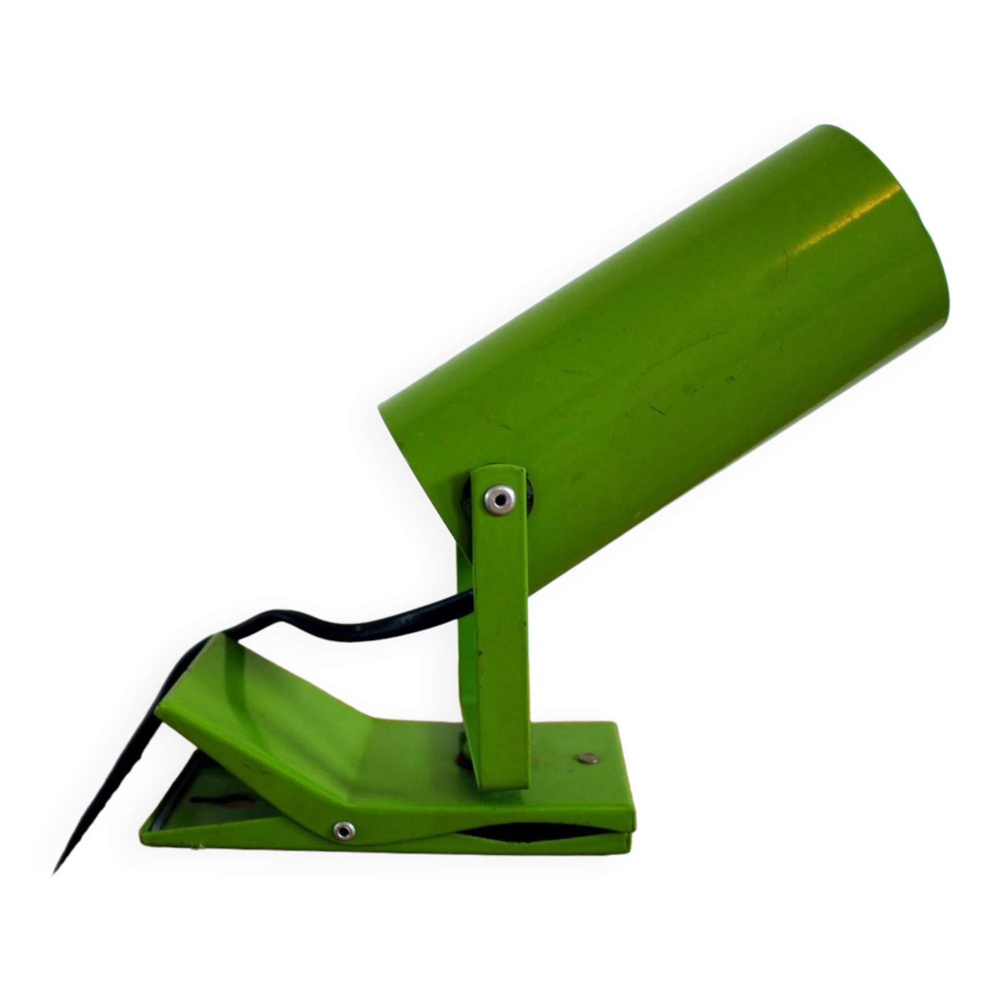 Green tube clip wall lamp office year 70 space age vintage