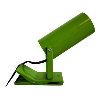Green tube clip wall lamp office year 70 space age vintage