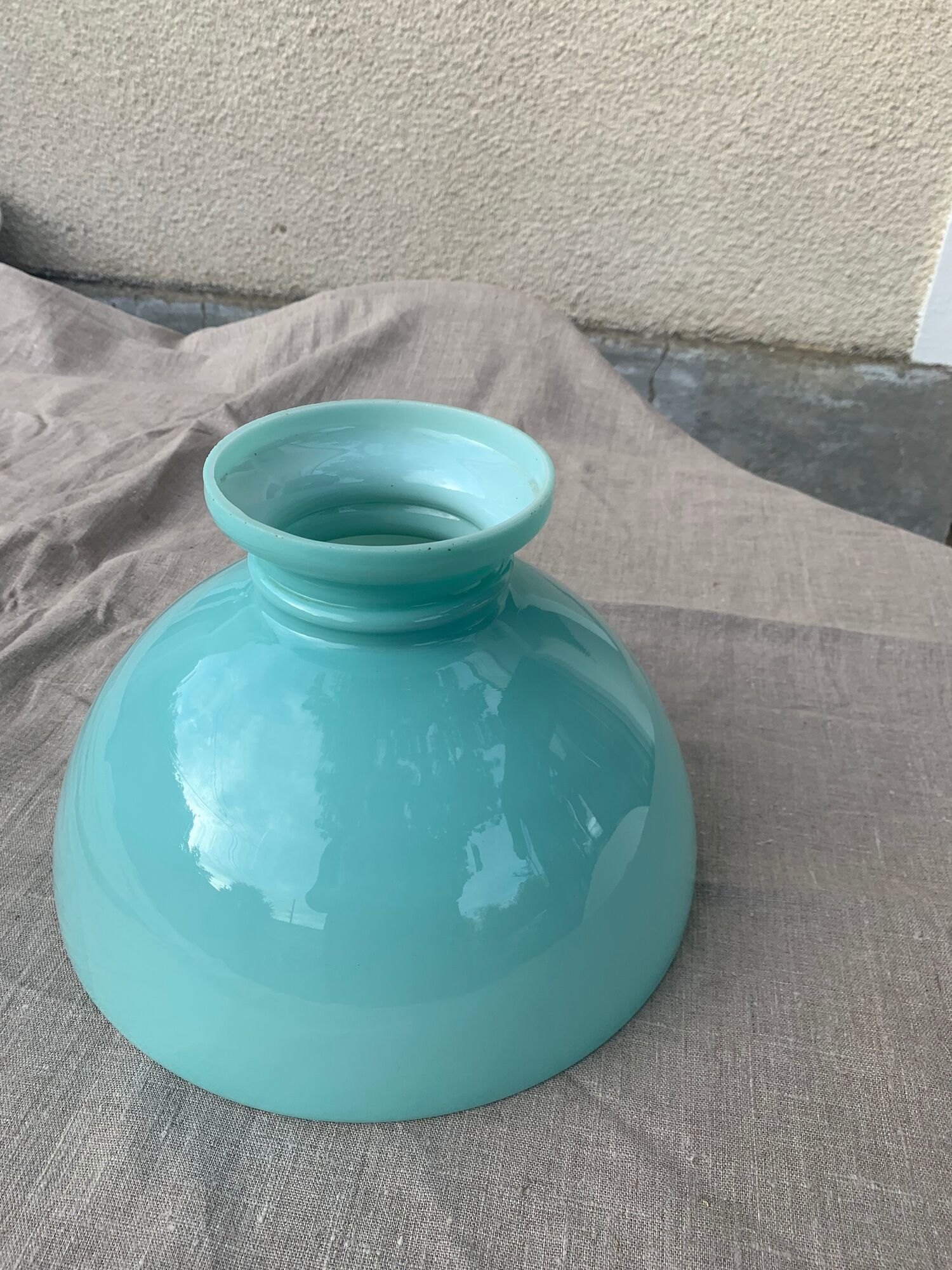 Mint green opaline globe for lamp or vintage kerosene lamp