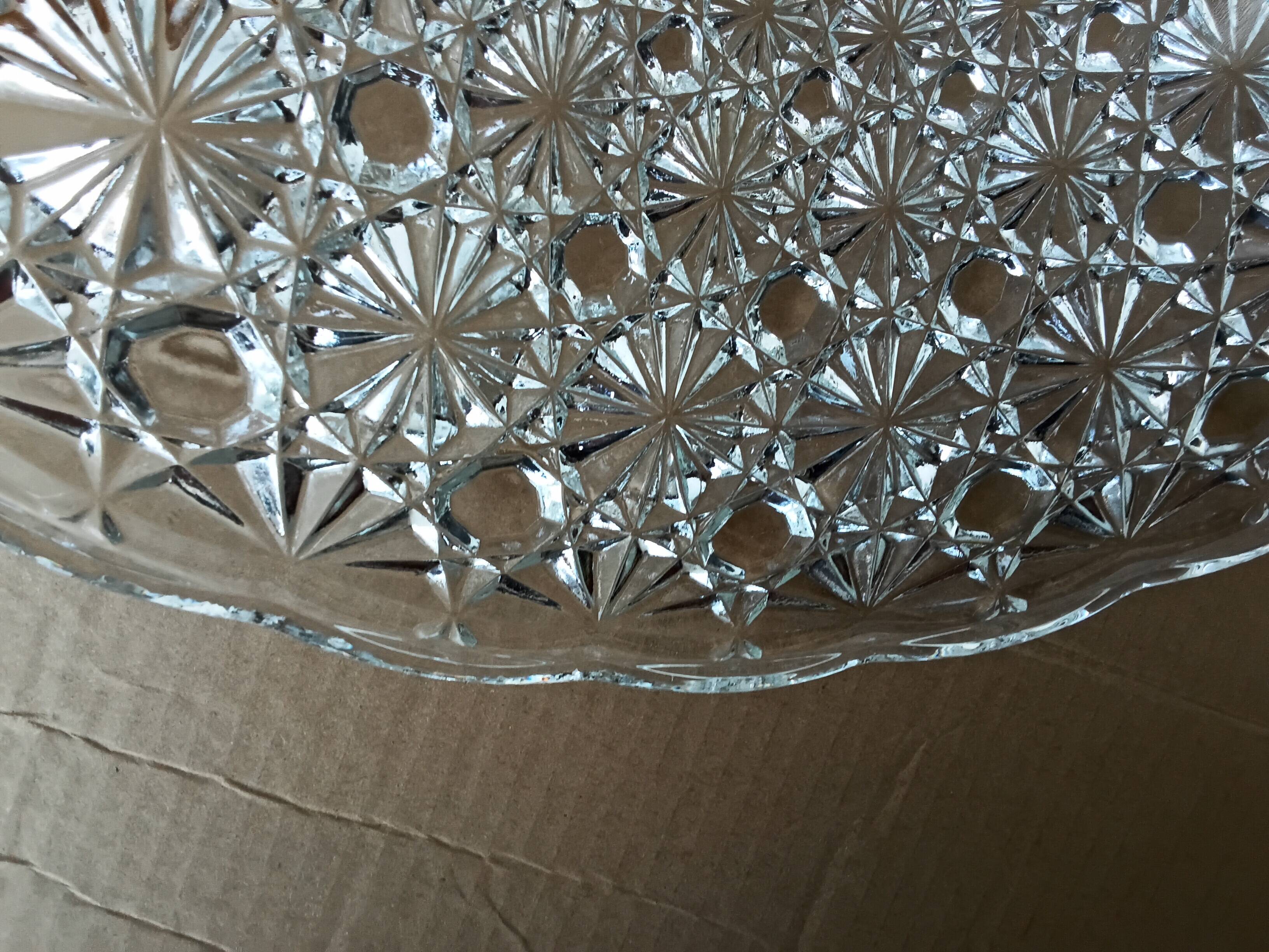 Vintage chiseled glass pendant light