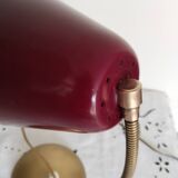 Burgundy cocotte lamp, table, flexible
