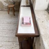 Oak console with white marble top 1970