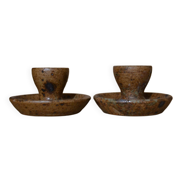 Lot de 2 coquetiers en grès