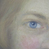 Antique signed painting portrait of a girl oil on canvas 1880 BM1N