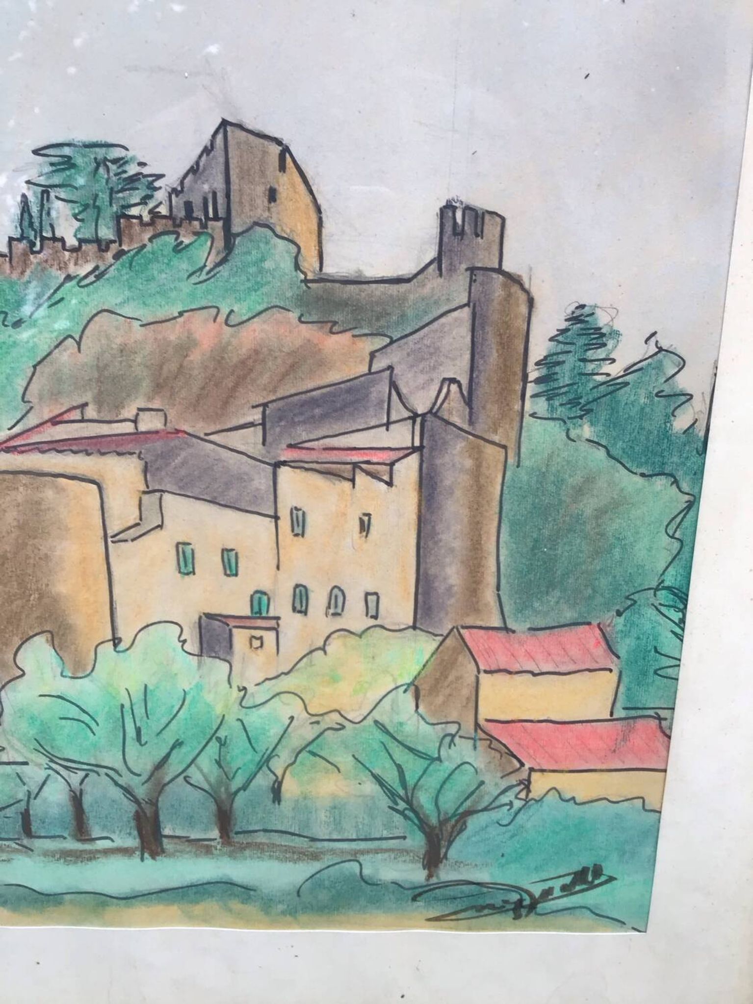 Tableau village fortifié