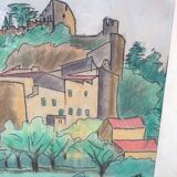 Tableau village fortifié