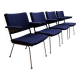 Set of 4 Gispen 1445 arm chairs, 1960s