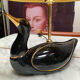 Vintage lamps black and gold duck