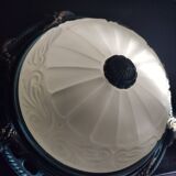 Glass and cast iron ceiling lamp