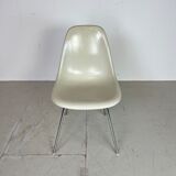 Vintage Eames Herman Miller DSS side chairs in parchment