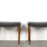 2 vintage footrests with wool seat