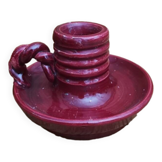 Louviere DK vintage red slip ceramic candle holder