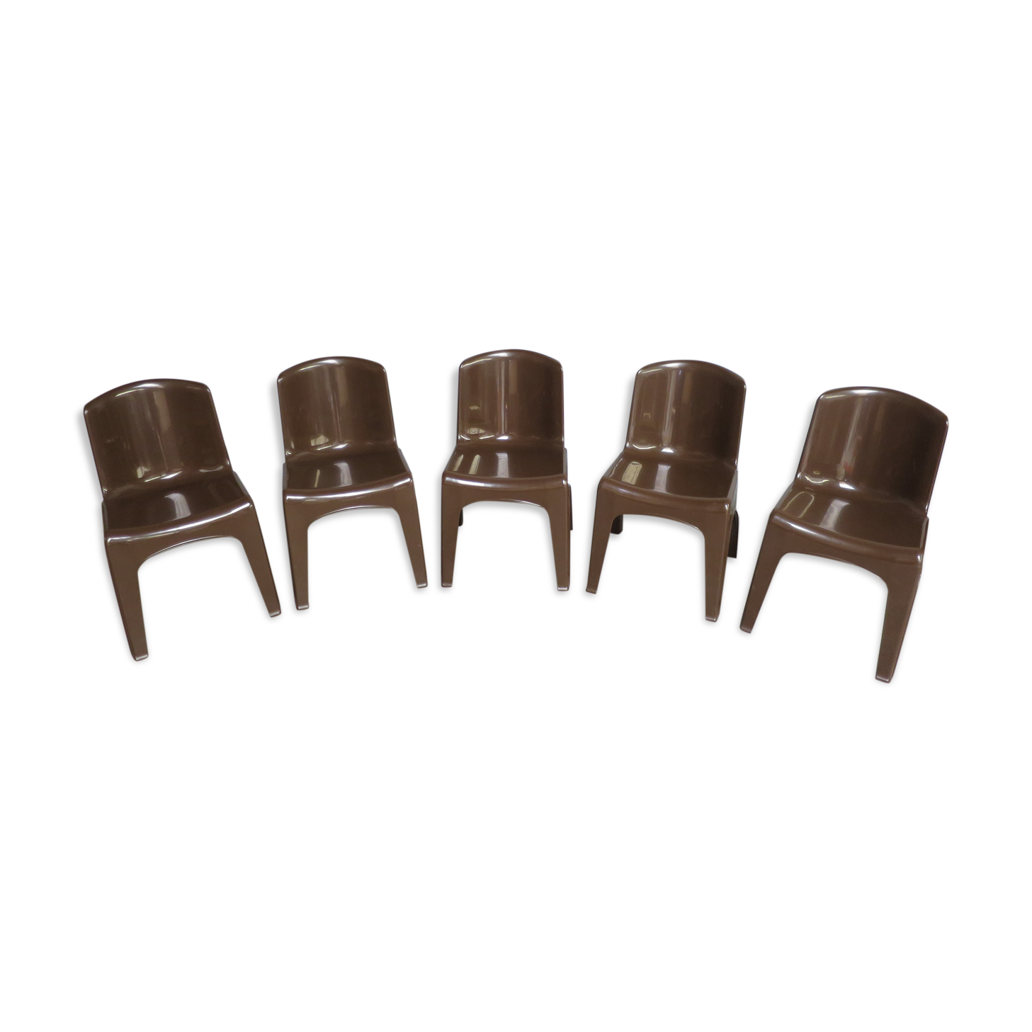 5 gilac chairs monobloc 70s