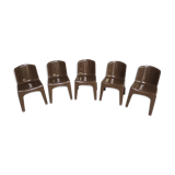 5 gilac chairs monobloc 70s