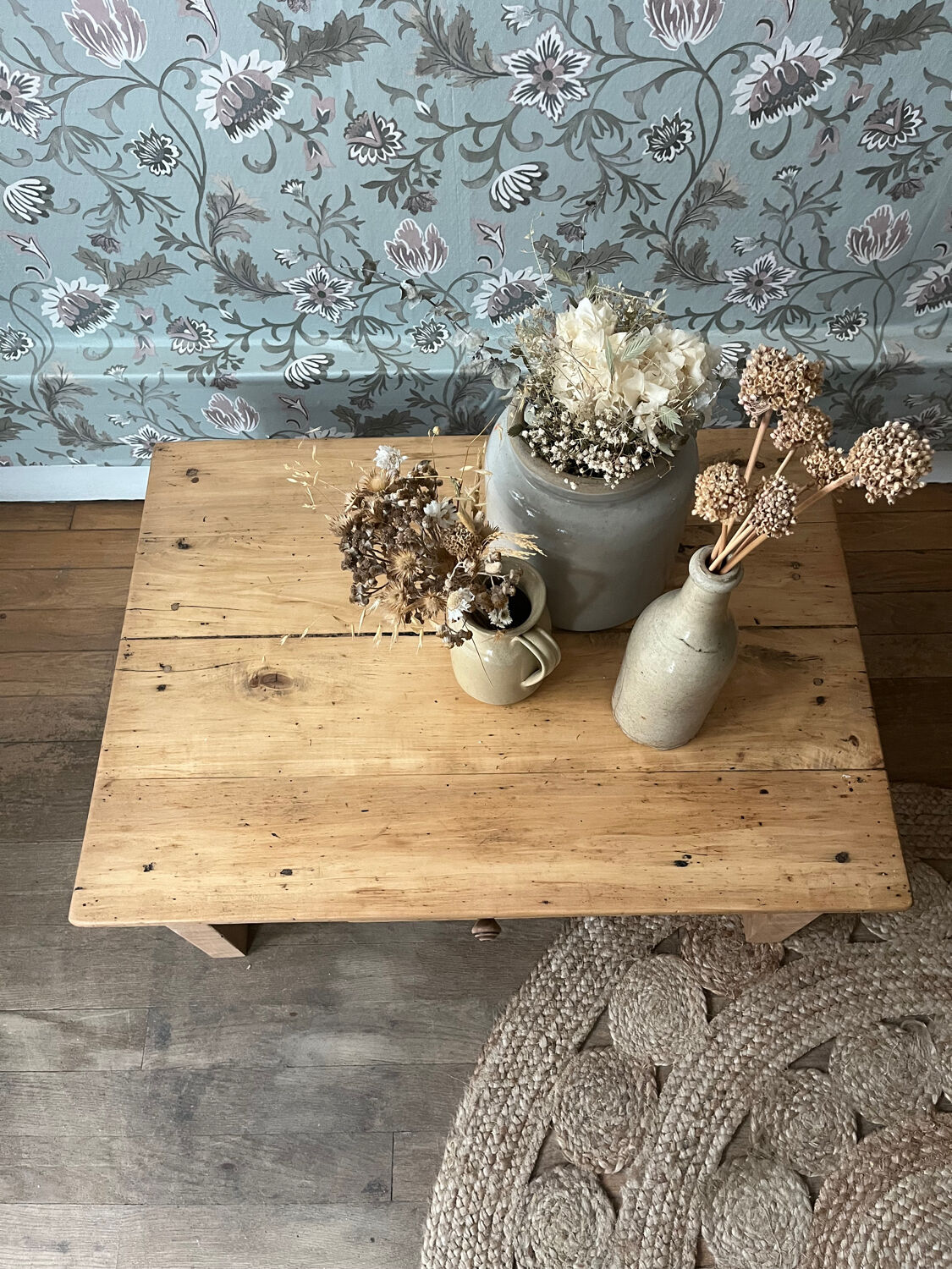 Table basse de ferme vintage (rénovée)