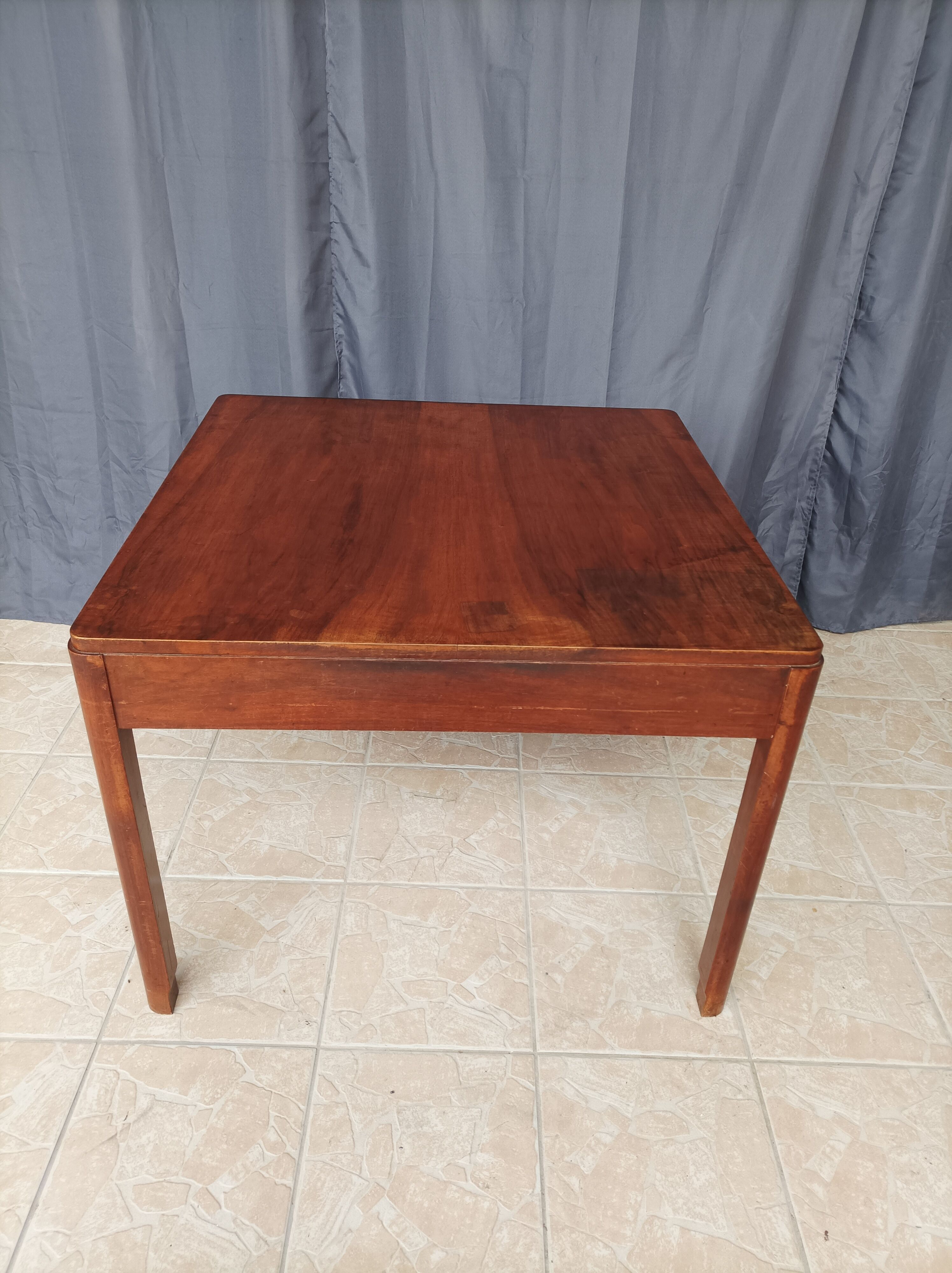 Vintage walnut table with 2 drawers