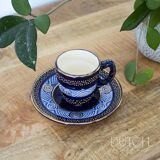 Tasse à café Henriot Quimper originale, design bleu vintage des années 1950