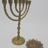 Brass ménorah chandelier