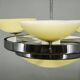 Czech Art Deco Opaline Glass Chandelier, 1940s