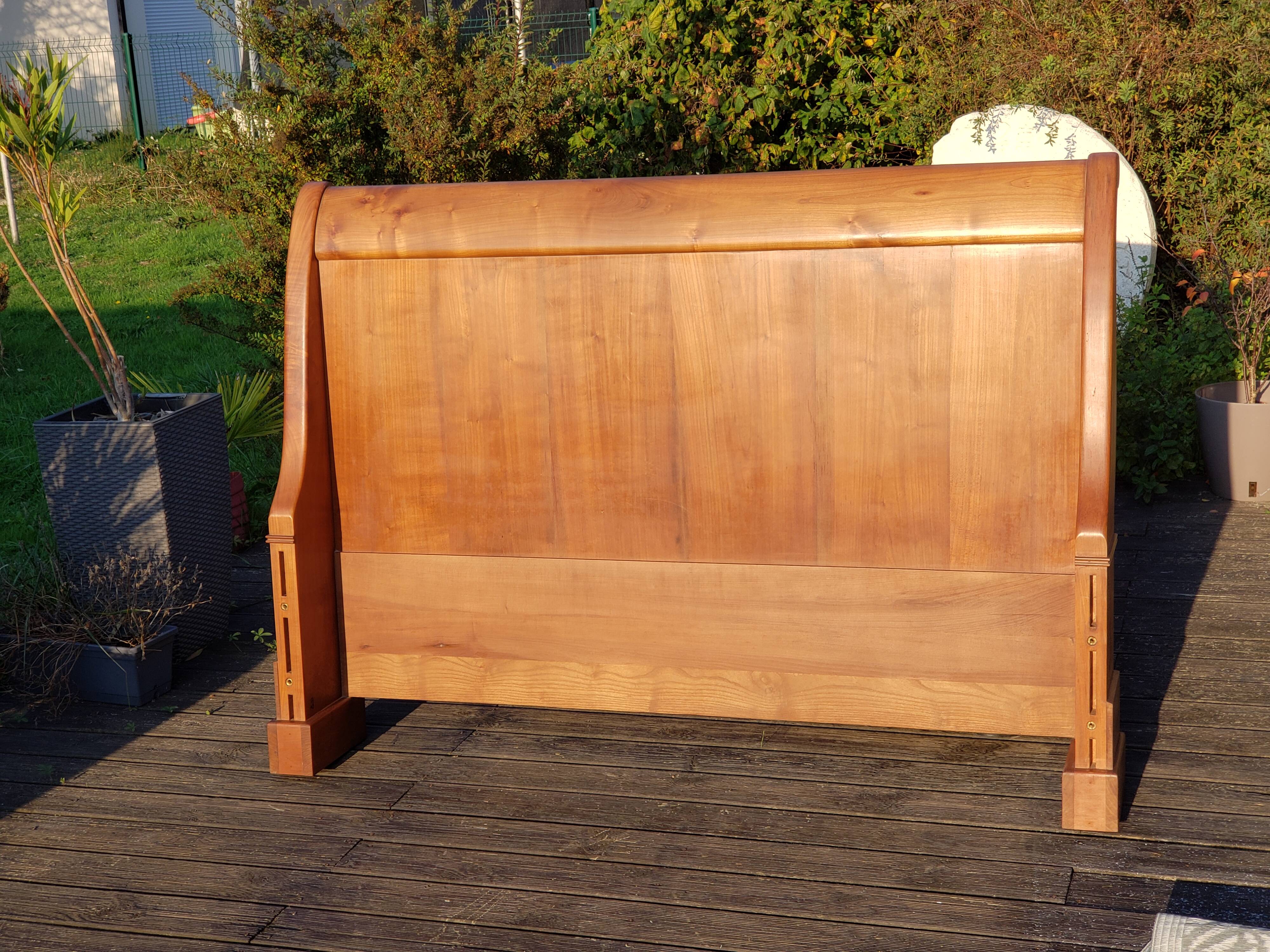19th century walnut roller boat bed