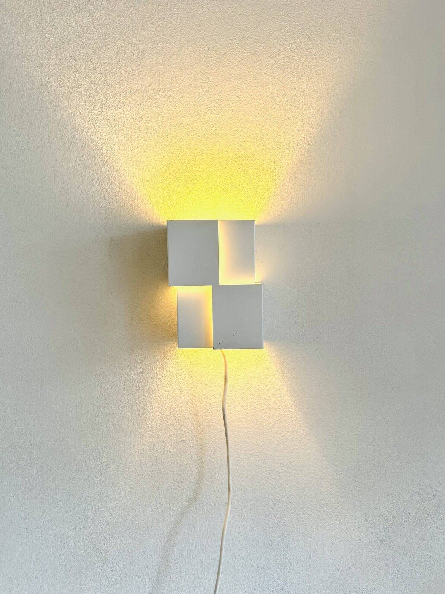 Geometric Square Wall Lamp By J.J.M. Hoogervorst For Anvia Nederland, The Netherlands, 1960S