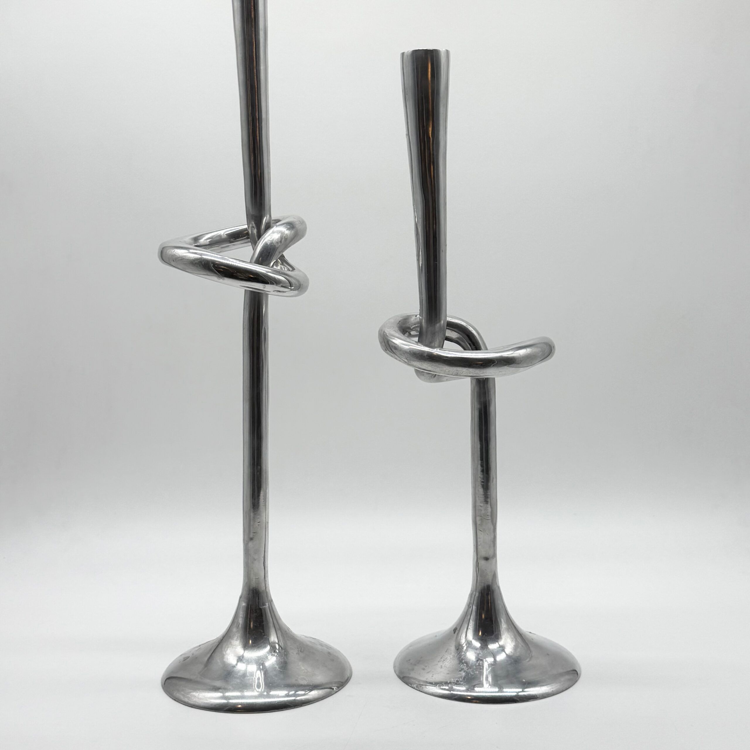 XXL "Giant Knot" candlestick pair – 1980s