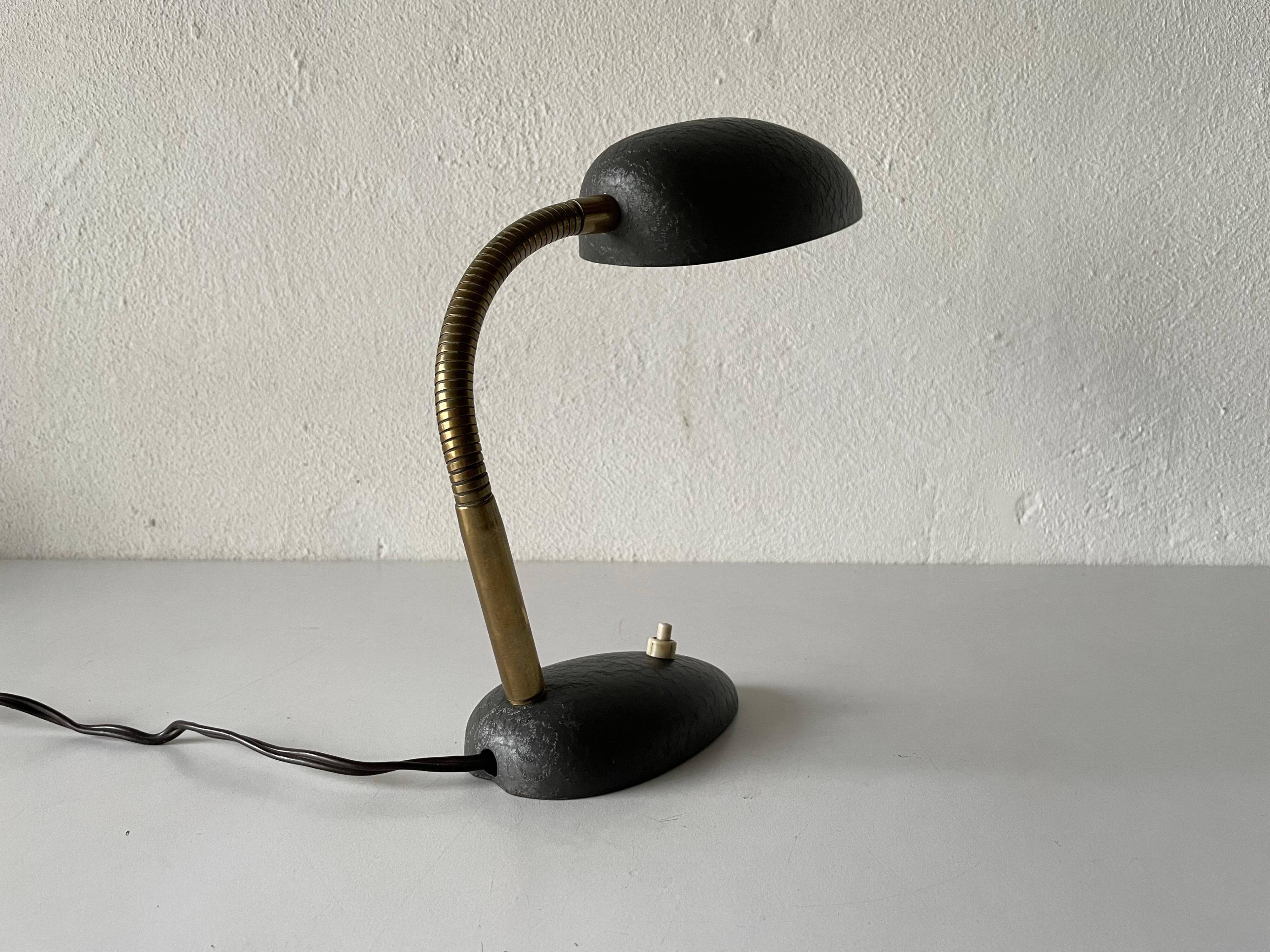 Mid-century grey metal desk lamp, 1960s, Germany
