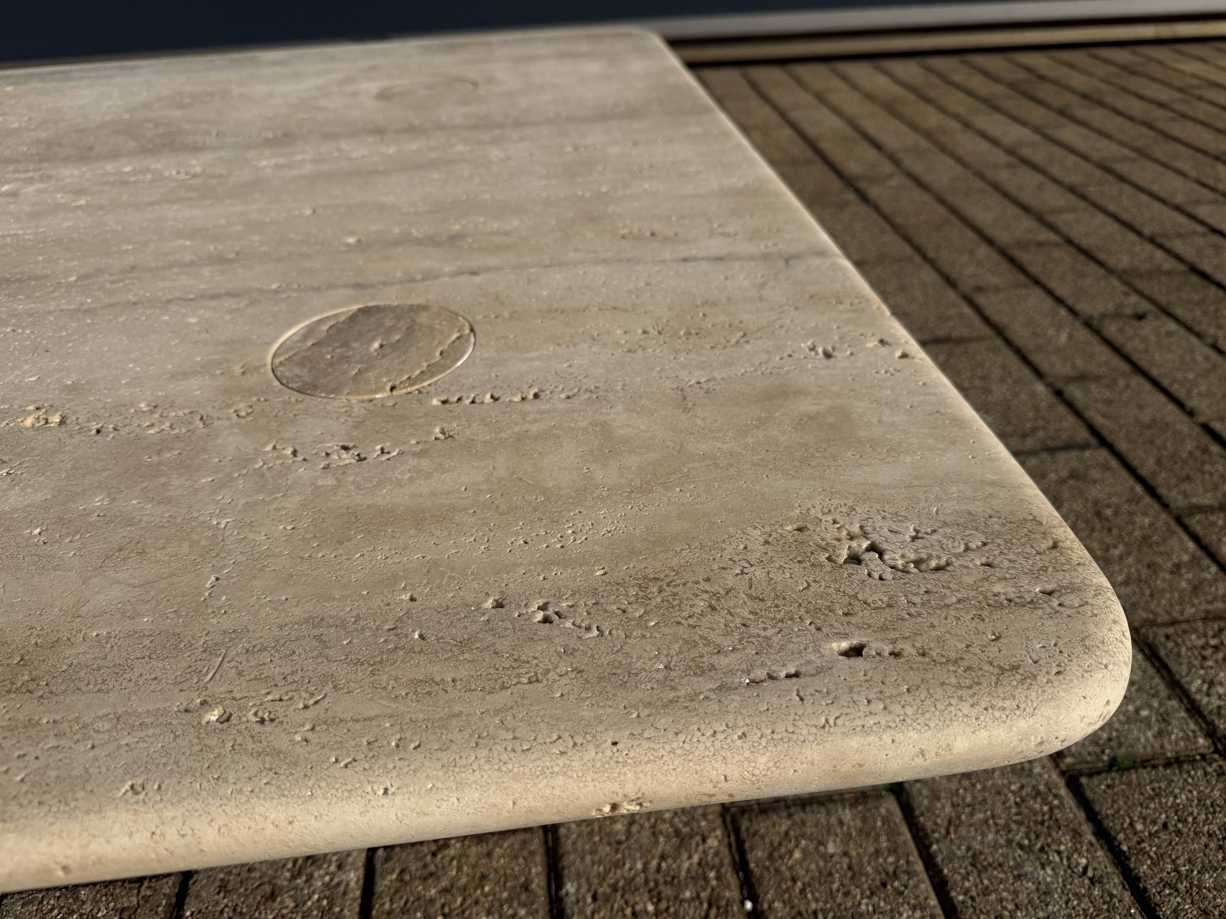 Travertine coffee table Angelo Mangiarotti for Up&Up 1970s