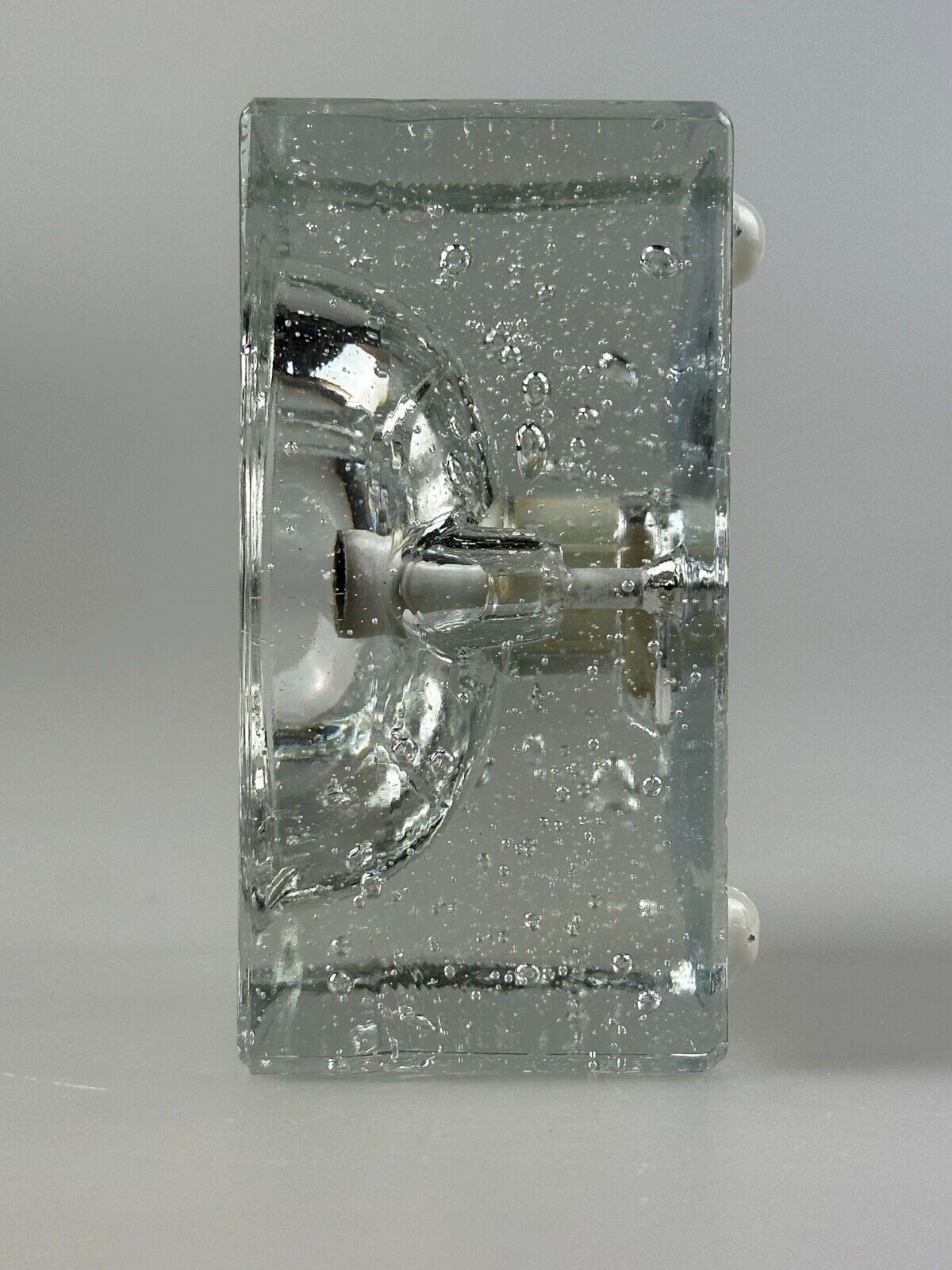 60s 70s Wall Lamp Ice Glass Cube Wall Sconce by Müller & Zimmer Germany