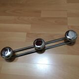 Chromed metal coat rack with 3 hooks, 1970s