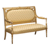 Canapé ancien de style néoclassique en bois laqué, Italie, XIXe siècle