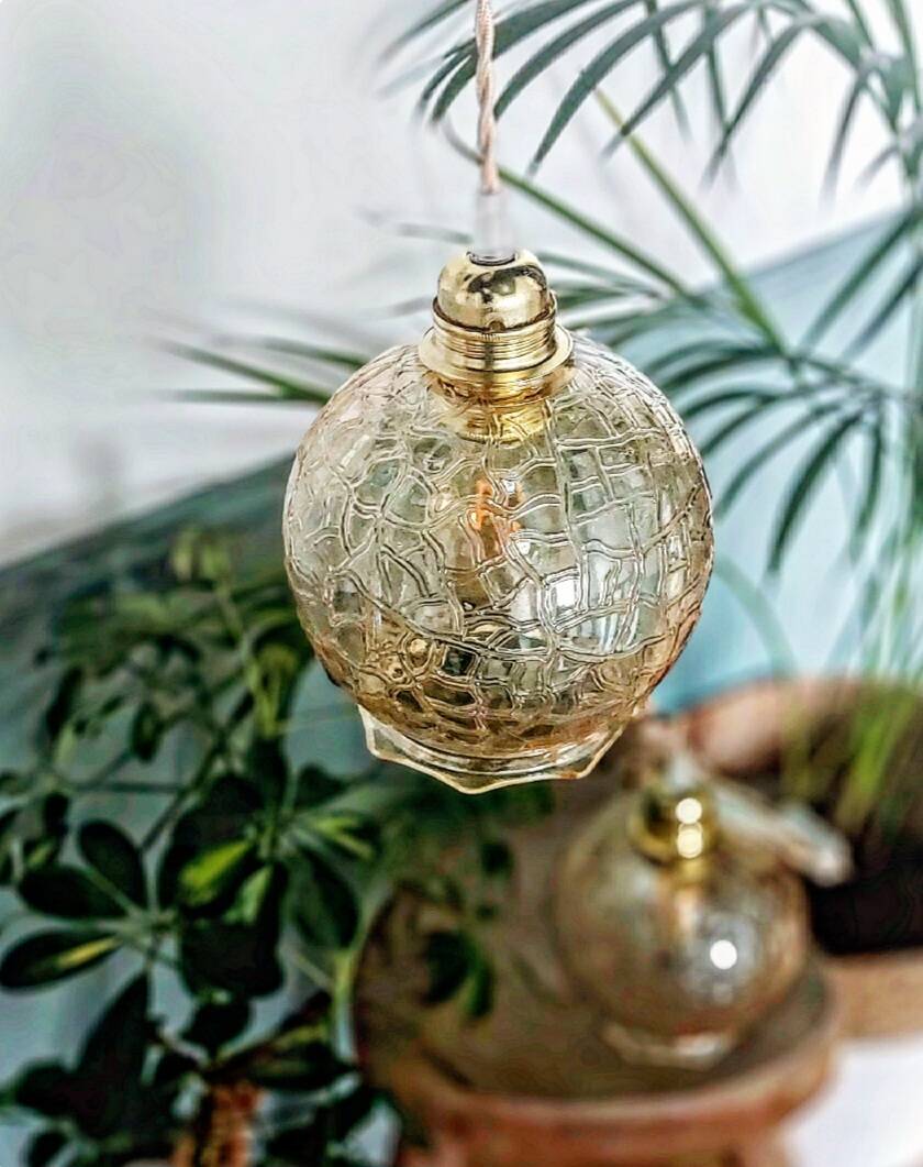 Vintage amber walking lamp