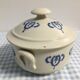 Candy pot covered sugar pot ceramic blue decorations enamelled sandstone