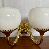 Brass and opaline wall lamp 60s