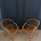 Paire de fauteuils en rotin, travail français 1960
