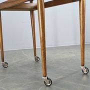 Mid Century Walnut Serving Cart, Czechoslovakia, 1970s