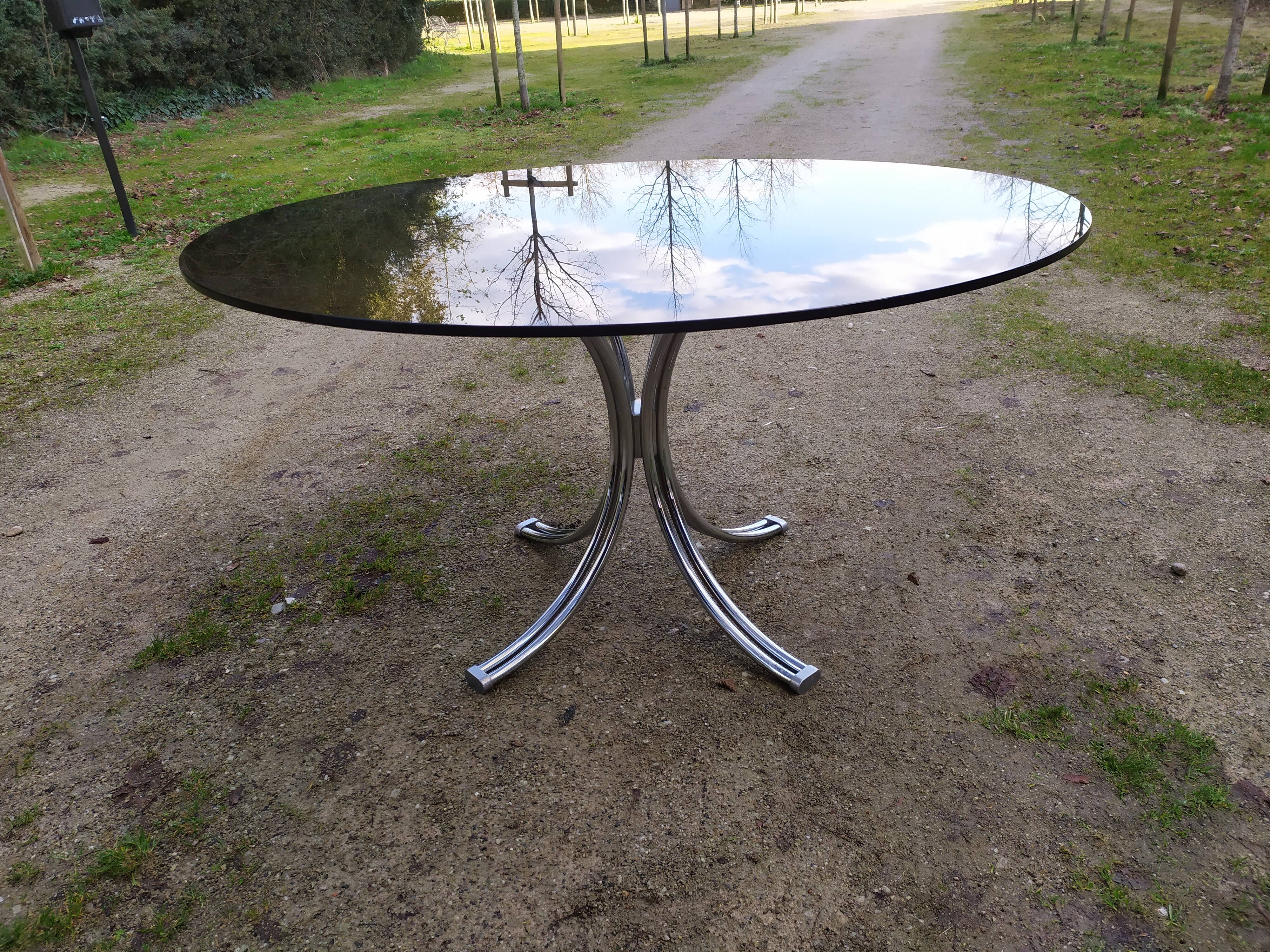 Glass dining table 70s - 130 cm
