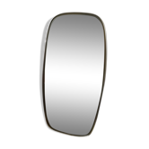 Miroir rétroviseur asymétrique forme libre vintage laiton 23x47cm