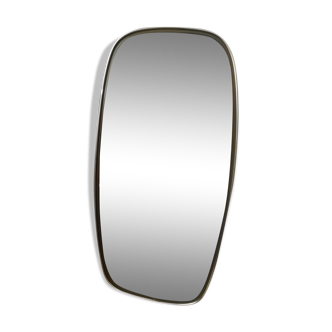 Asymmetric mirror shape free vintage brass 23x47cm