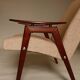Vintage armchair design by J. Smidek mid century modern design chair tissu beige