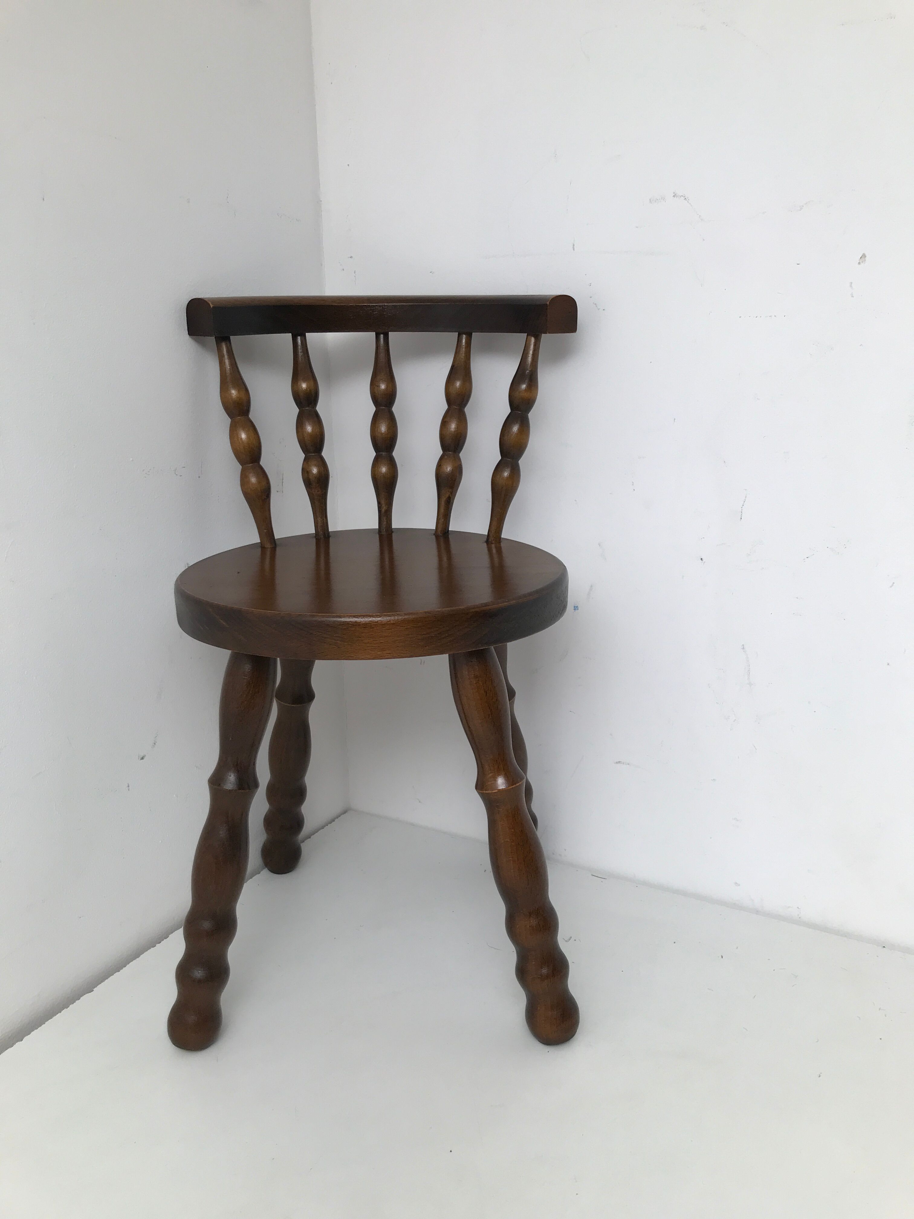 Old wooden child chair turned