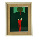 Amleto Dalla Costa, original serigraph framed, Milan Italy 1980s