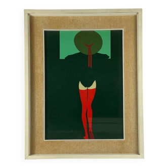 Amleto Dalla Costa, sérigraphie originale encadrée, Milan Italie années 1980