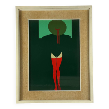 Amleto Dalla Costa, original serigraph framed, Milan Italy 1980s