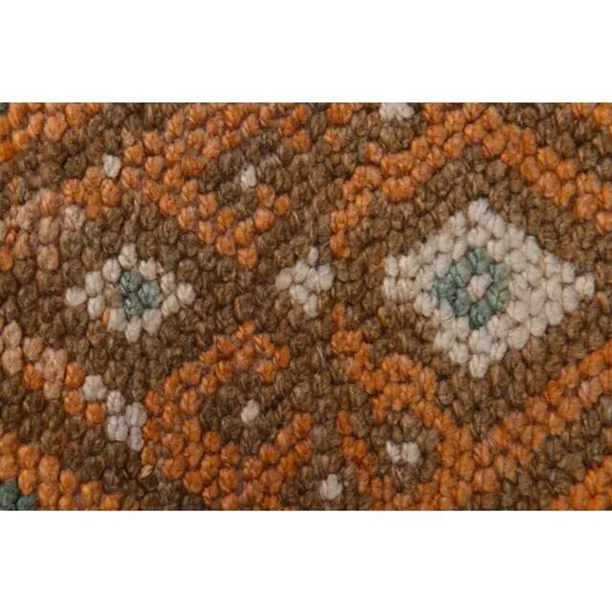 Tapis couloir vintage en laine et coton turc noué à la main orange 83x388