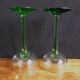 Alsace wine glasses, white wine glasses, green stemmed table glasses.