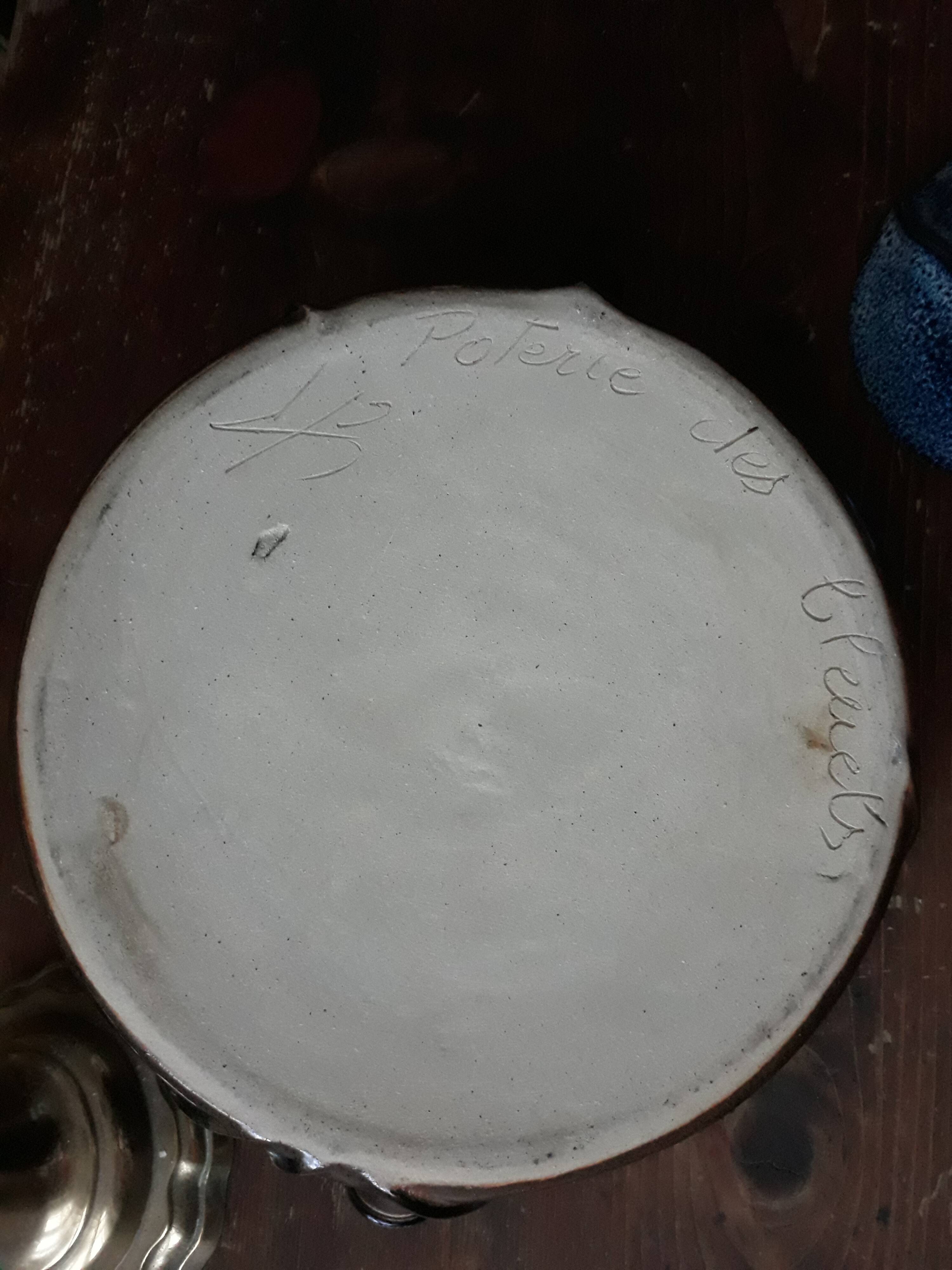 Large teapot in blue glazed Earth