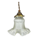 Lampe à suspension tulipe française en verre dépoli du milieu du siècle, 1950