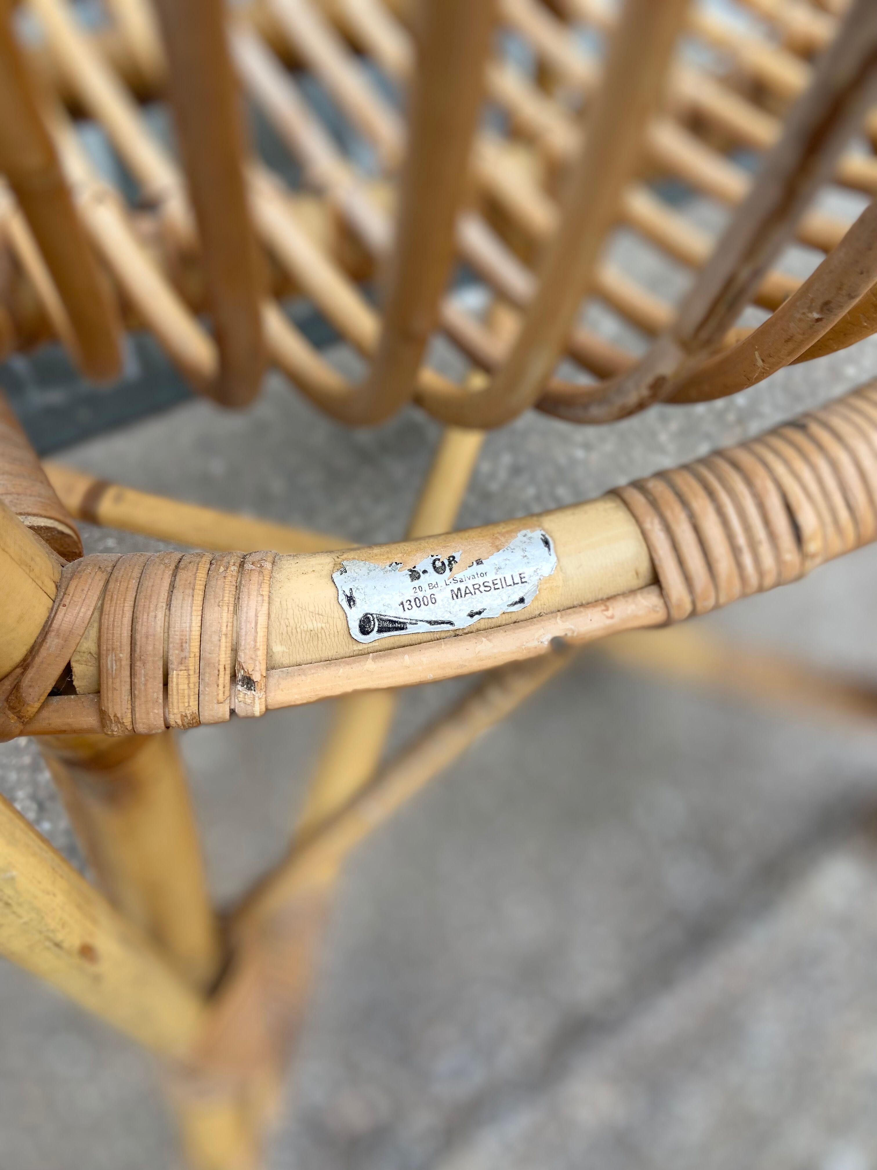 Pair of vintage rattan chairs